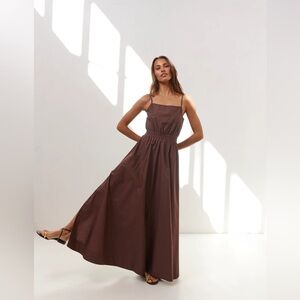 Verge Girl Lou Maxi Dress in Chocolate